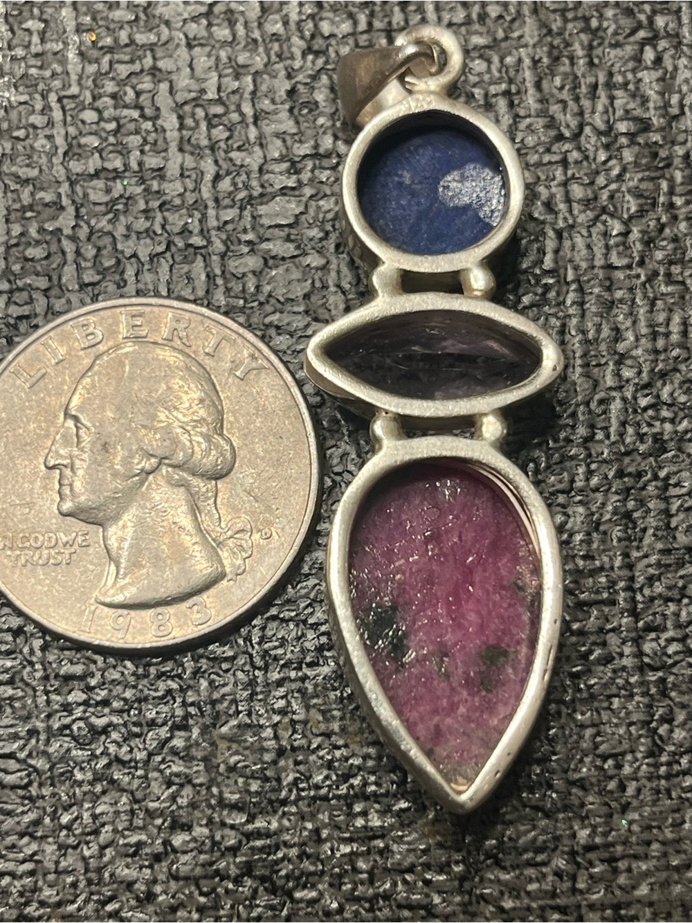 925 multiple stone pendant - Picture 2 of 2